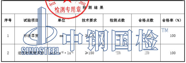 道路標線檢測項目結果