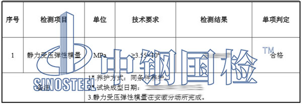 混凝土靜力受壓彈性模量試驗結(jié)果