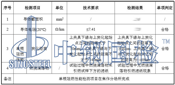 電線檢測項目結果