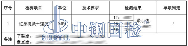 建筑樁基檢測項目結果