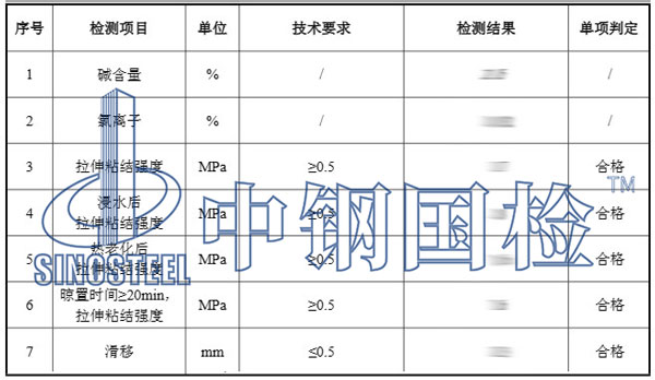瓷磚膠檢測項(xiàng)目結(jié)果