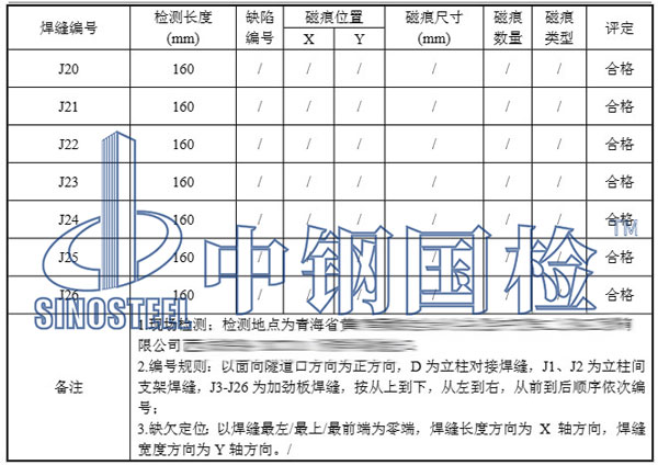 鋼棧橋檢測項目結果