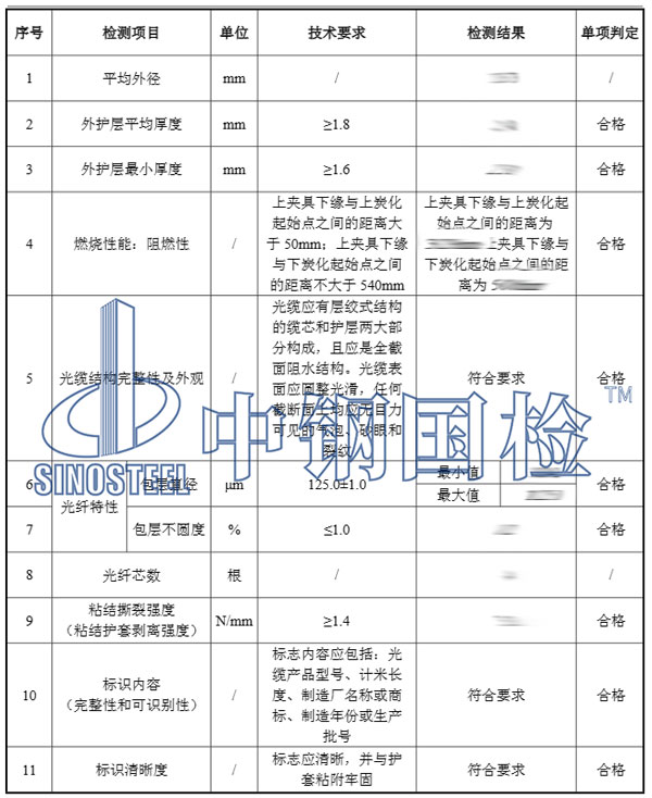 光纜檢測項目結果