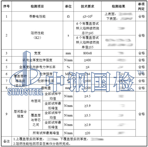 皮帶檢測項目結(jié)果
