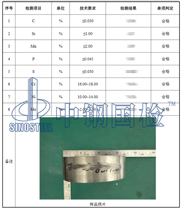 316l不銹鋼材質檢測項目結果