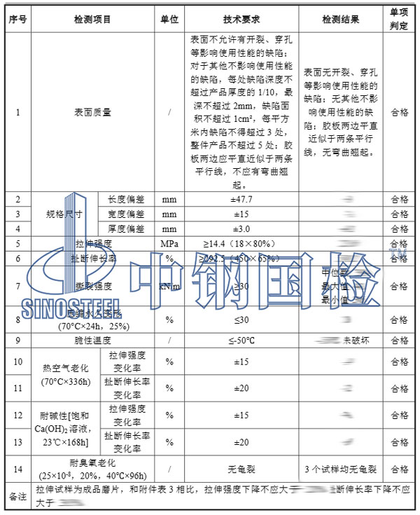 隔震墊檢測項目結果