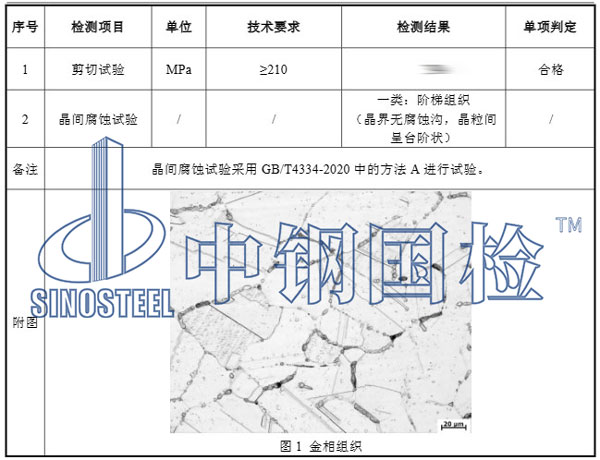 晶間腐蝕檢測項目結(jié)果