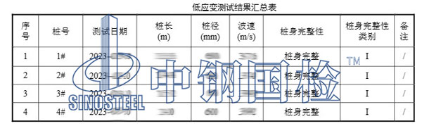 光伏樁基檢測項目結果