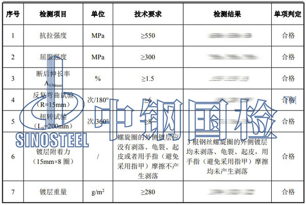 懸索橋檢測項目結果