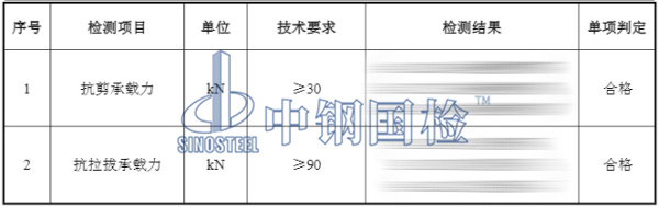 化學(xué)螺栓檢測結(jié)果