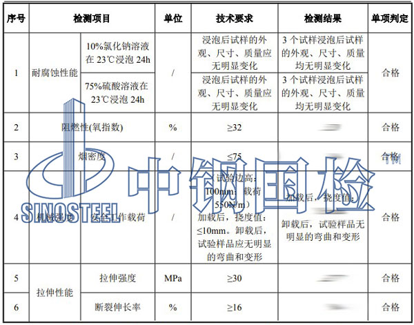 高分子合金電纜橋架檢測項目結果