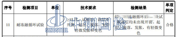 防火漆檢測項目結果