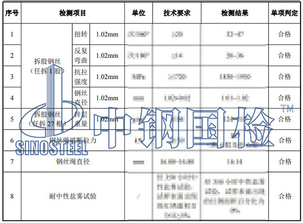 防護網檢測項目結果