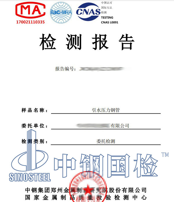 壓力鋼管檢測報告