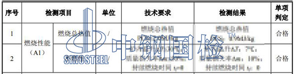 彩鋼板防火檢測結果