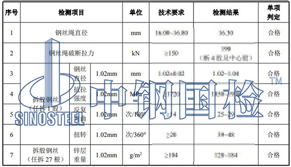 鋼絲繩檢測結果