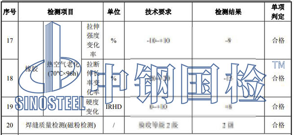 伸縮裝置檢測項目結果